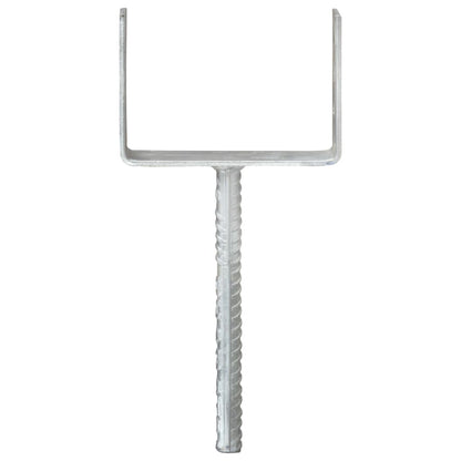 Picchetti per Recinzione 6 pz Argento 14x6x30cm Acciaio Zincato