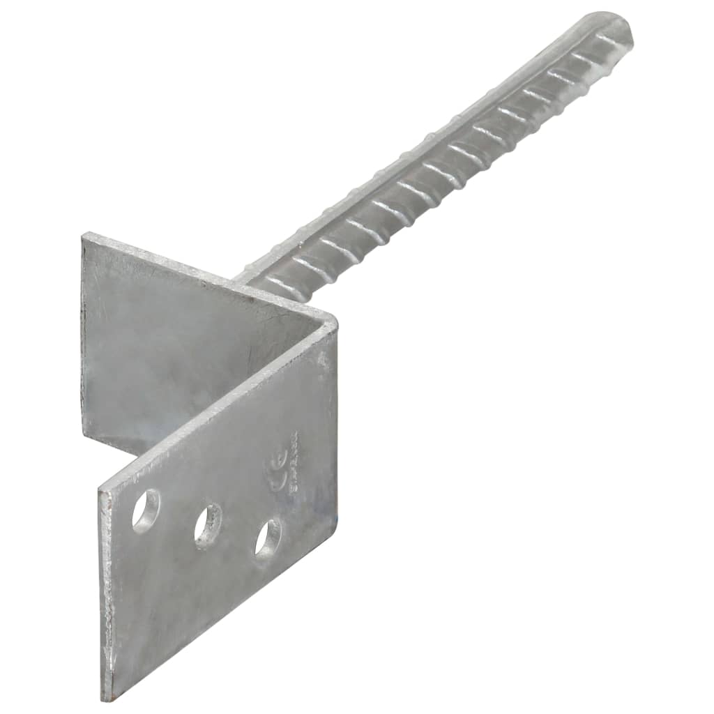 Picchetti per Recinzione 6 pz Argento 8x6x30 cm Acciaio Zincato