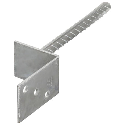 Picchetti per Recinzione 6 pz Argento 8x6x30 cm Acciaio Zincato