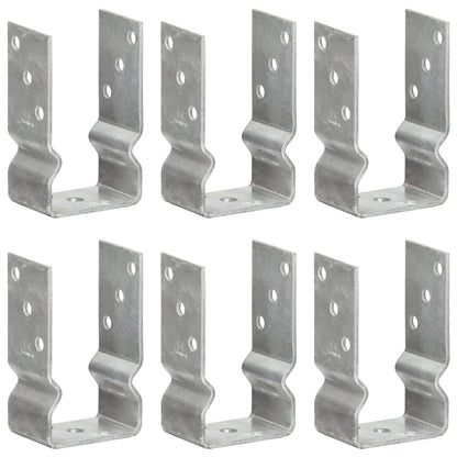 Picchetti per Recinzione 6 pz Argento 8x6x15 cm Acciaio Zincato