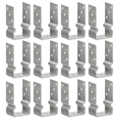 Picchetti per Recinzione 12 pz Argento 8x6x15cm Acciaio Zincato