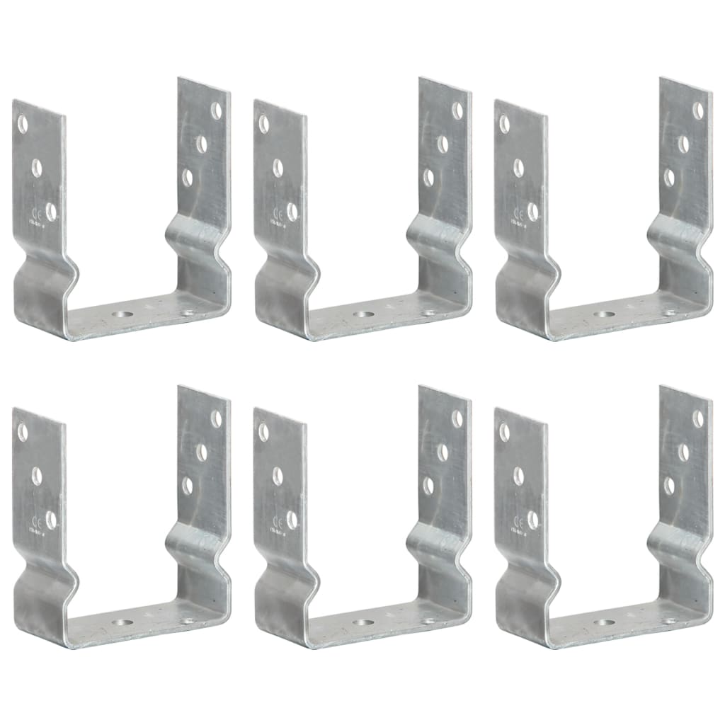 Picchetti per Recinzione 6 pz Argento 12x6x15cm Acciaio Zincato