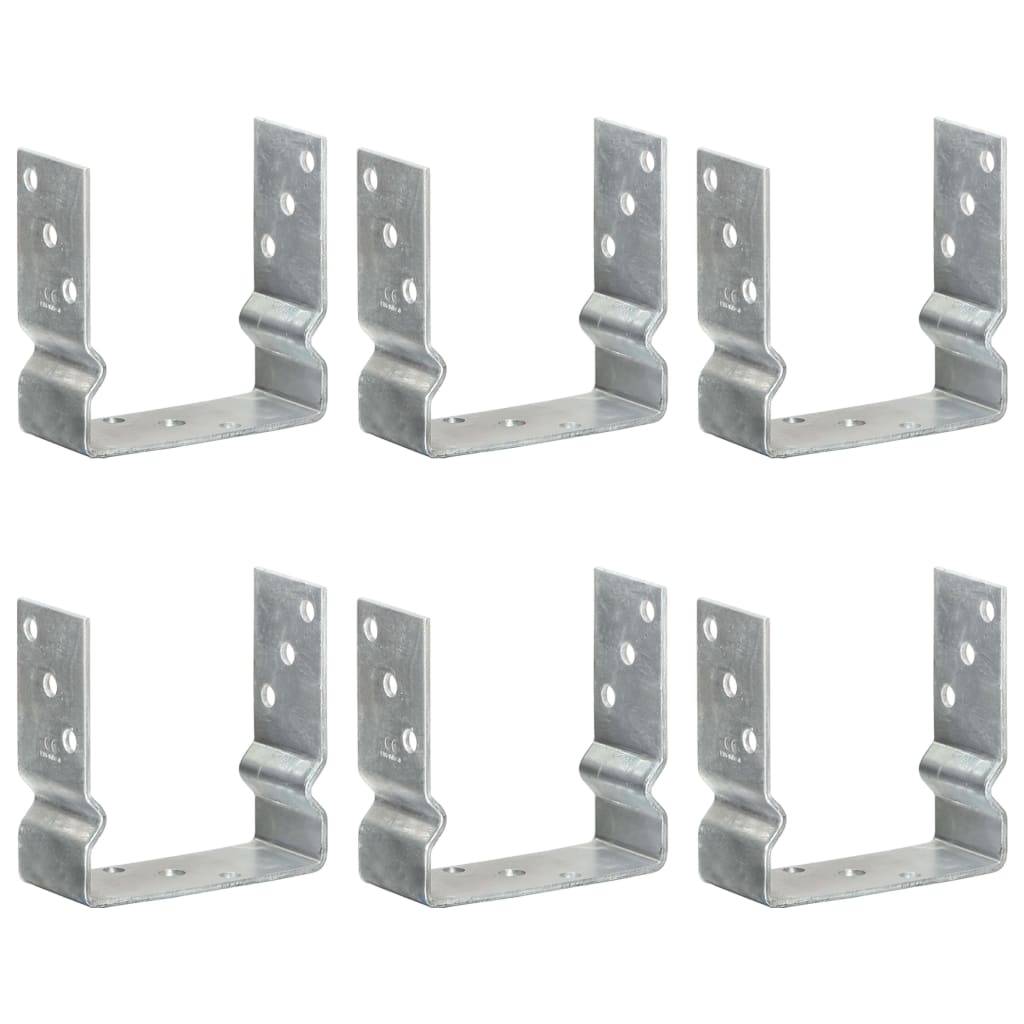 Picchetti per Recinzione 6 pz Argento 14x6x15cm Acciaio Zincato