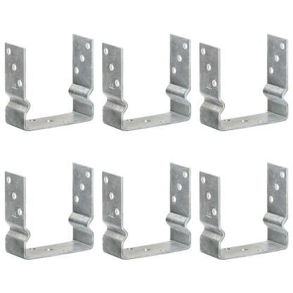 Picchetti per Recinzione 6 pz Argento 14x6x15cm Acciaio Zincato