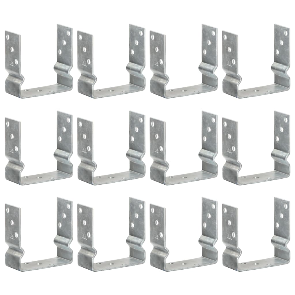 Picchetti per Recinzione 12pz Argento 14x6x15cm Acciaio Zincato