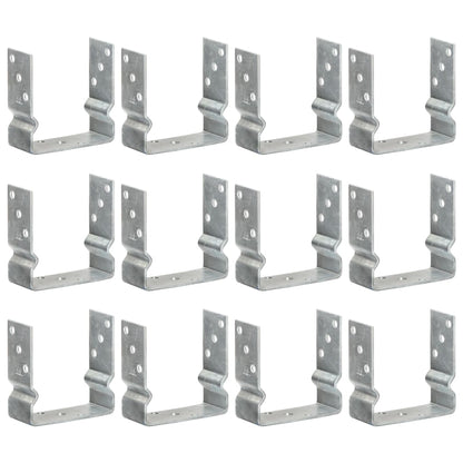 Picchetti per Recinzione 12pz Argento 14x6x15cm Acciaio Zincato