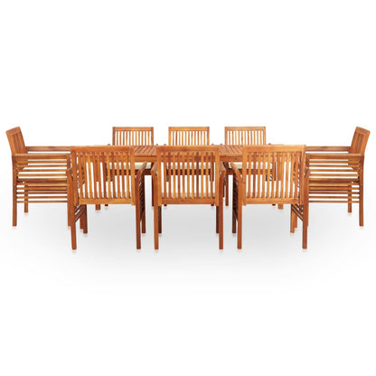 Set da Pranzo da Giardino 9 pz con Cuscini Massello di Acacia