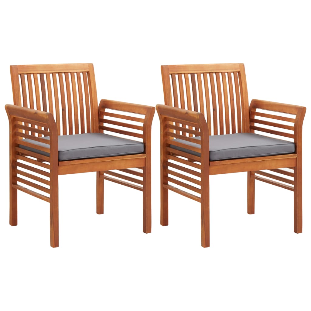 Set da Pranzo da Giardino 3 pz con Cuscini Massello di Acacia