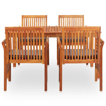 Set da Pranzo da Giardino 5 pz con Cuscini Massello di Acacia