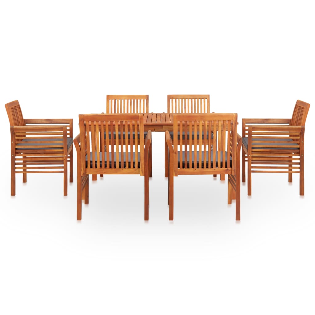 Set da Pranzo da Giardino 7 pz con Cuscini Massello di Acacia