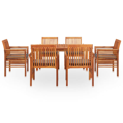 Set da Pranzo da Giardino 7 pz con Cuscini Massello di Acacia