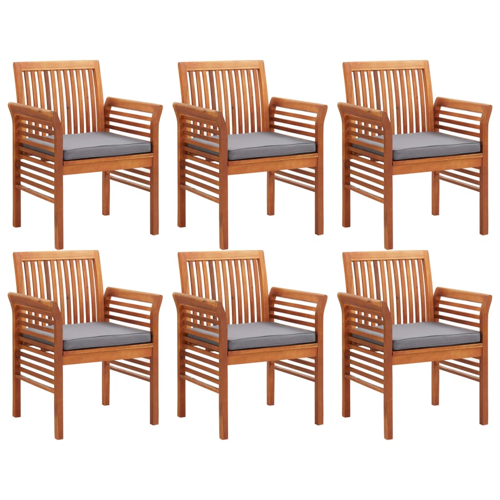 Set da Pranzo da Giardino 7 pz con Cuscini Massello di Acacia
