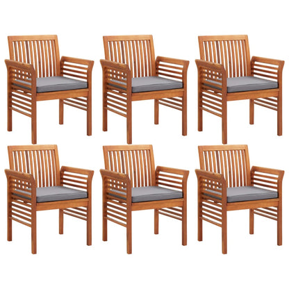 Set da Pranzo da Giardino 7 pz con Cuscini Massello di Acacia