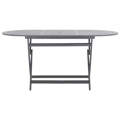 Set da Pranzo per Giardino 7 pz Legno Massello di Acacia Grigio