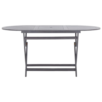 Set da Pranzo per Giardino 9 pz Legno Massello di Acacia Grigio