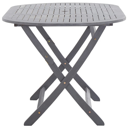 Set da Pranzo per Giardino 9 pz Legno Massello di Acacia Grigio