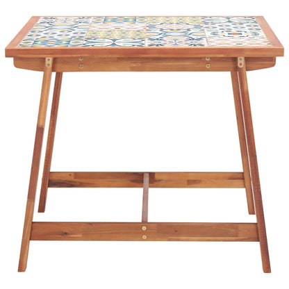 Set da Pranzo da Giardino 3 pz Piano a Mosaico e Legno Acacia