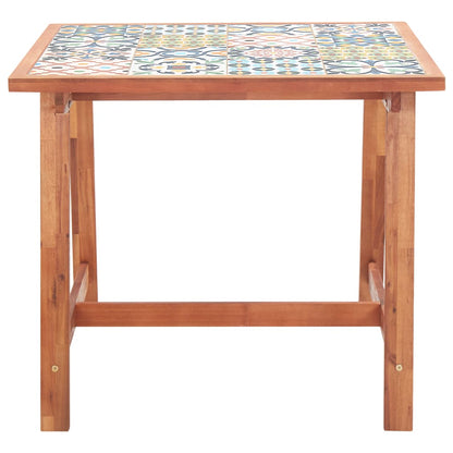 Set da Pranzo da Giardino 3 pz Piano a Mosaico e Legno Acacia