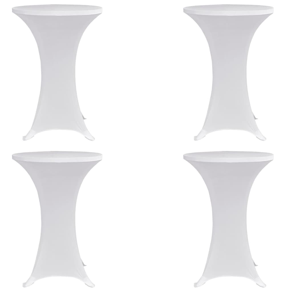 Coperture Verticali per Tavolo 4 pz Ã˜60 cm Bianco Elastico