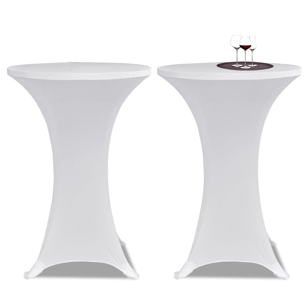 Coperture Verticali per Tavolo 4 pz Ã˜60 cm Bianco Elastico