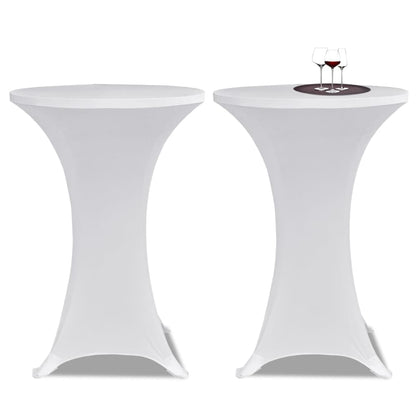 Coperture Verticali per Tavolo 4 pz Ã˜60 cm Bianco Elastico