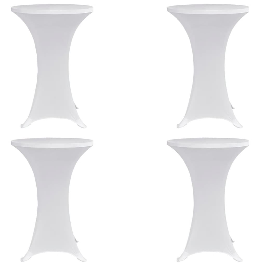 Coperture Verticali per Tavolo 4 pz Ã˜70 cm Bianco Elastico