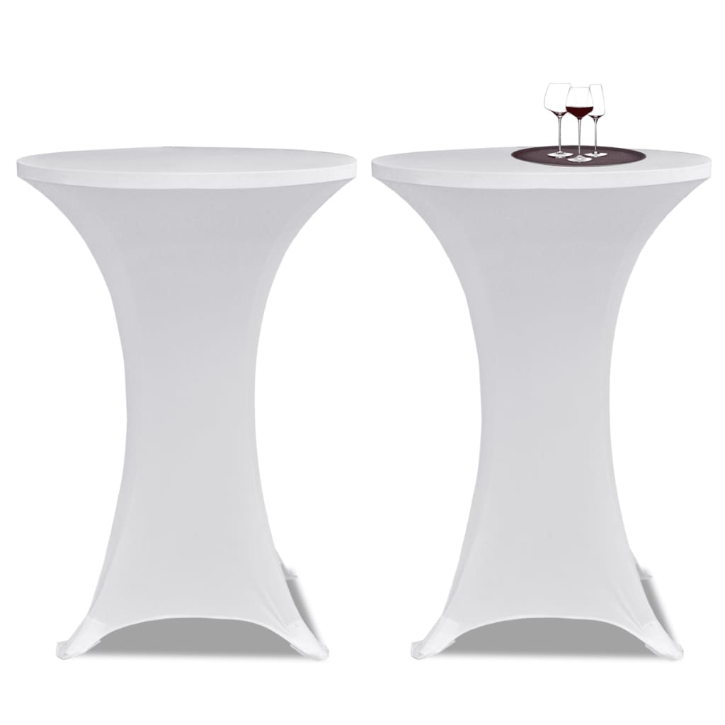 Coperture Verticali per Tavolo 4 pz Ã˜70 cm Bianco Elastico