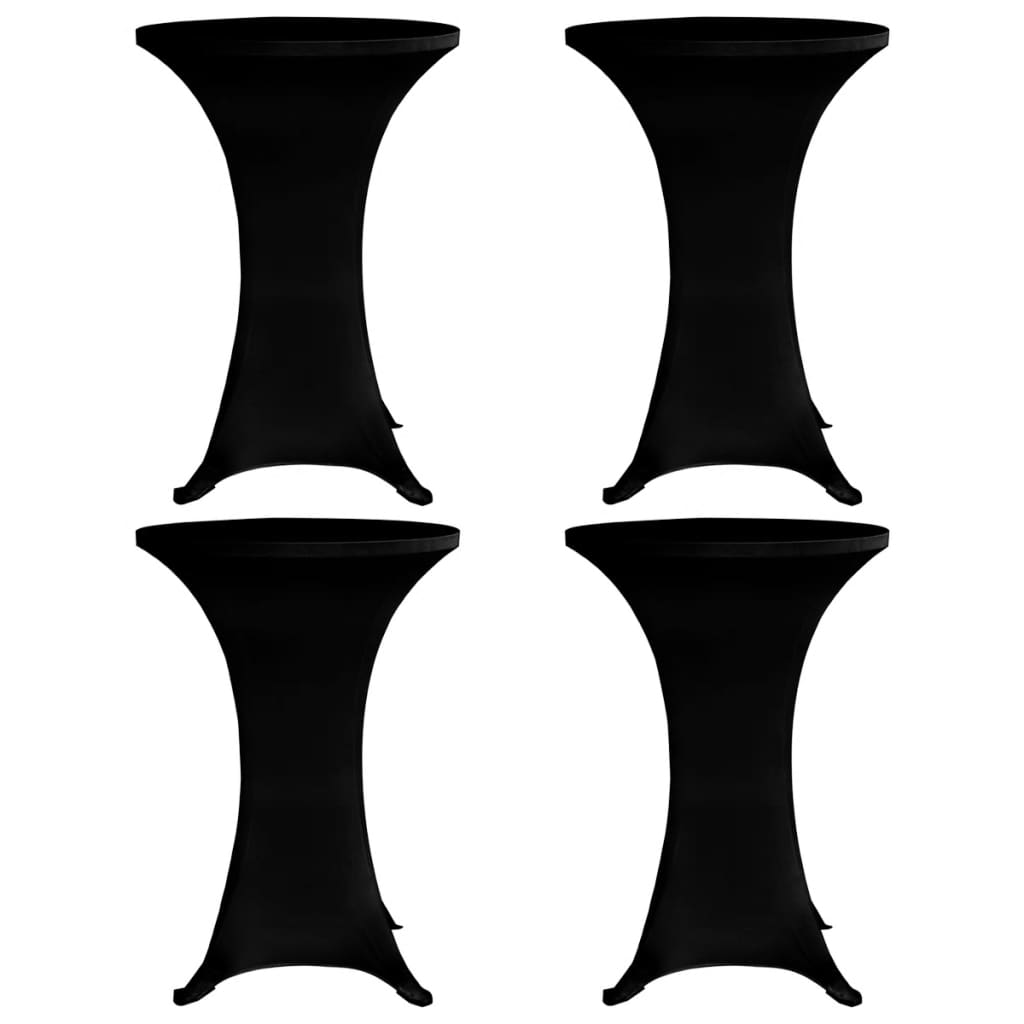 Coperture Verticali per Tavolo 4 pz Ã˜80 cm Nero Elastico