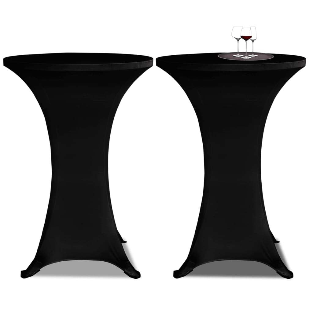 Coperture Verticali per Tavolo 4 pz Ã˜80 cm Nero Elastico
