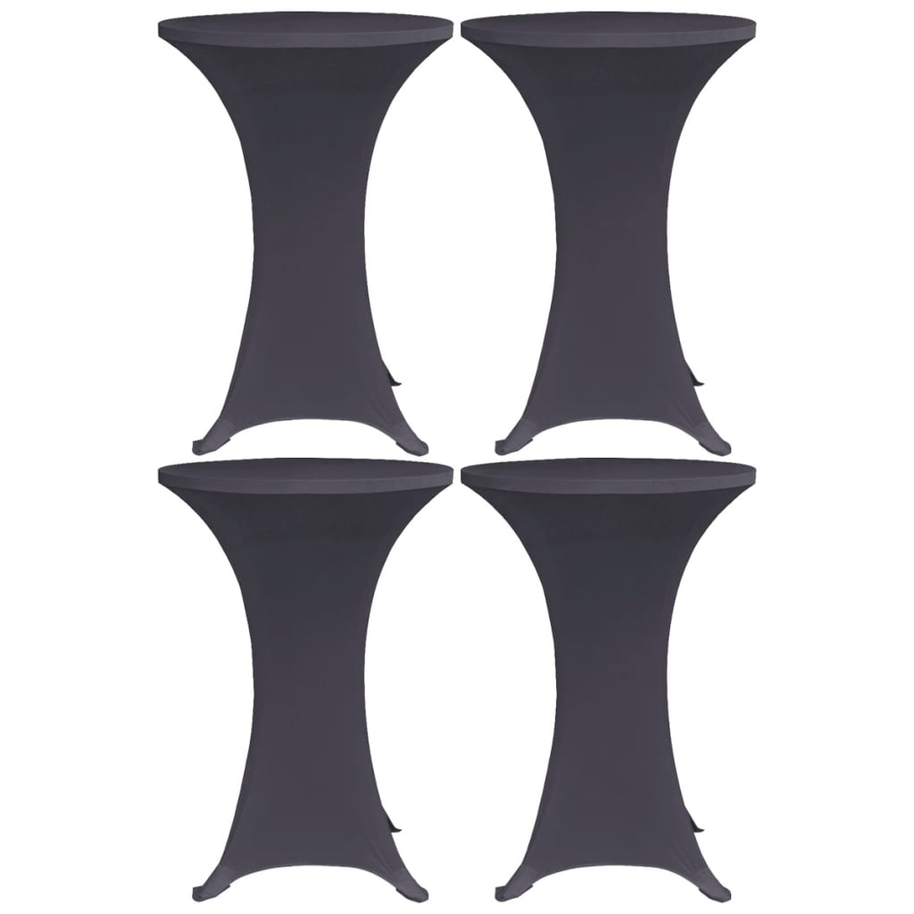 Coperture Elastiche per Tavoli 4 pz 80 cm Antracite
