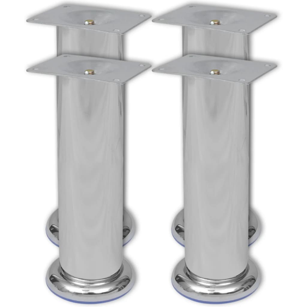 Piedini Rotondi per Divani 8 pz Cromati 180 mm
