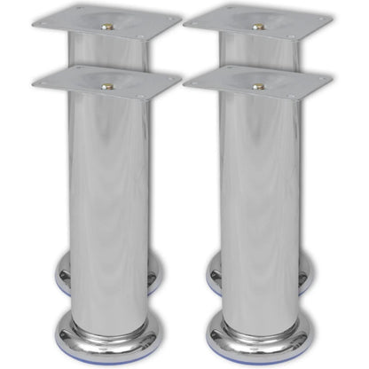 Piedini Rotondi per Divani 8 pz Cromati 180 mm