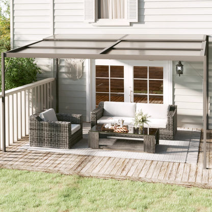 Gazebo con Tetto Antracite 4x3x2,5 m in Alluminio e Acciaio