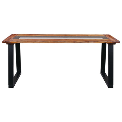 Tavolo da Pranzo 180x90x75 cm in Legno Massello Acacia e Vetro