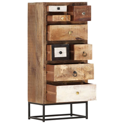 Cassettiera 45x30x105 cm in Legno Massello di Recupero