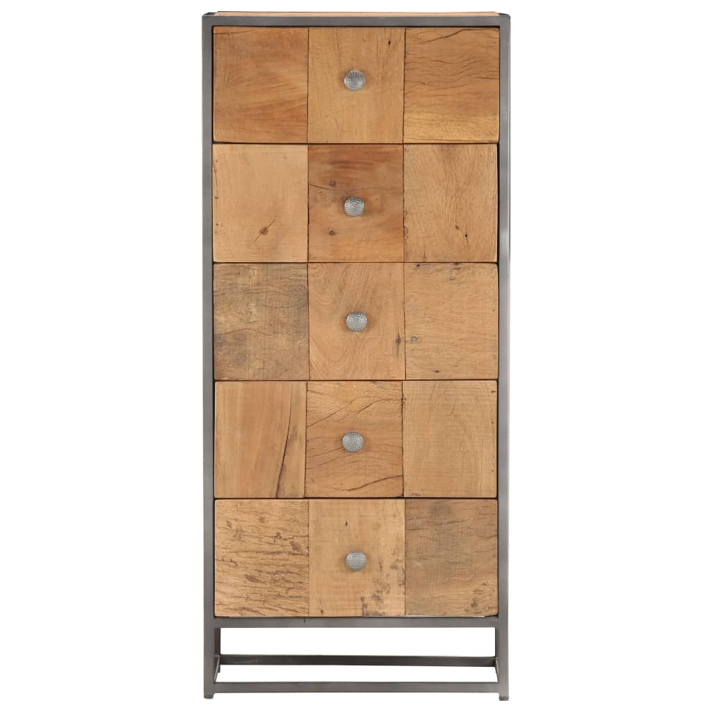 Cassettiera 45x30x100 cm in Legno Massello di Recupero