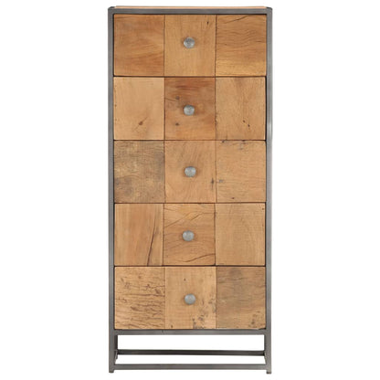 Cassettiera 45x30x100 cm in Legno Massello di Recupero