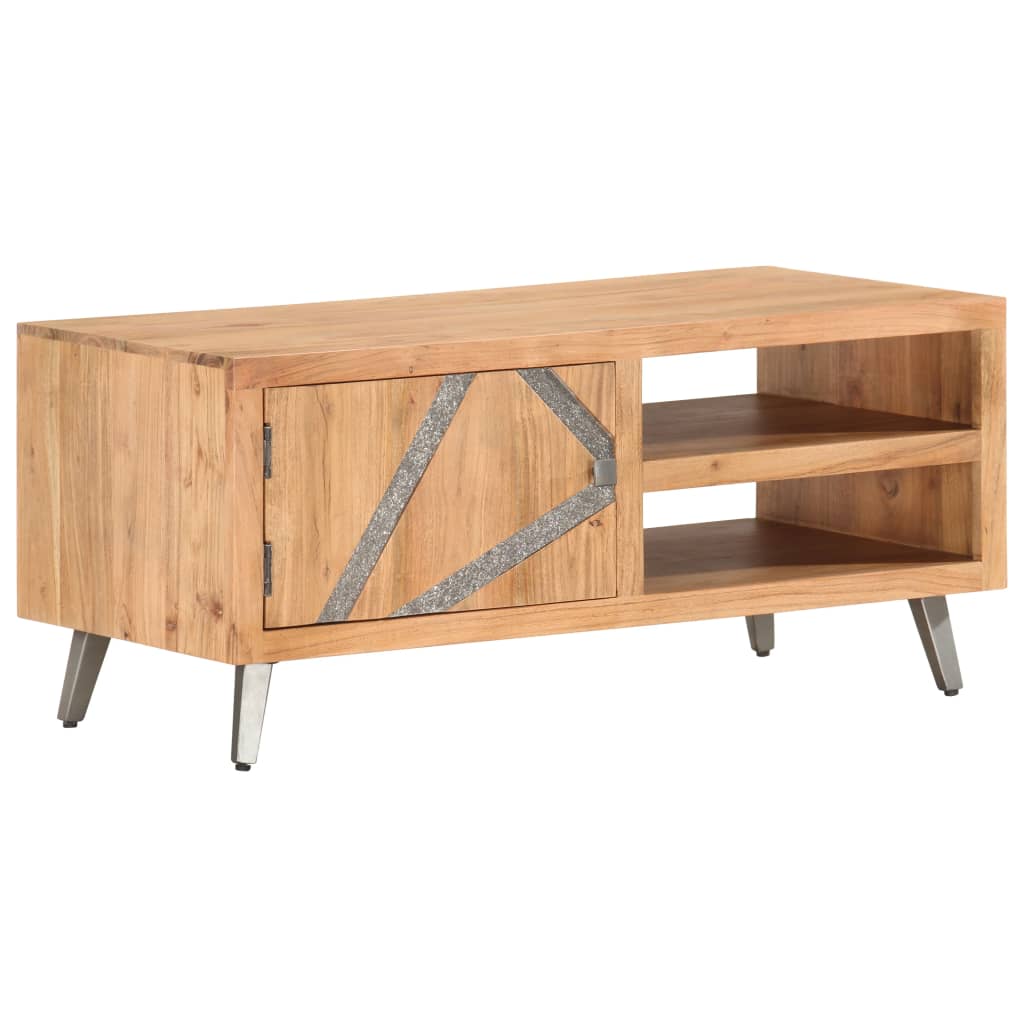 Tavolino da CaffÃ¨ 90x45x40 cm in Legno Massello di Acacia