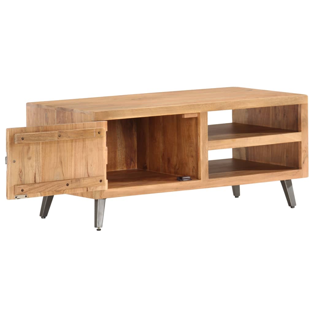 Tavolino da CaffÃ¨ 90x45x40 cm in Legno Massello di Acacia