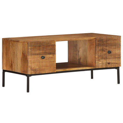 Tavolino da Salotto 90x45x40 cm in Legno Massello di Mango