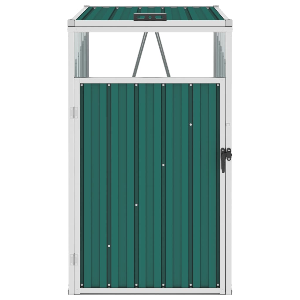 Copri Bidone Rifiuti Verde 72x81x121 cm in Acciaio