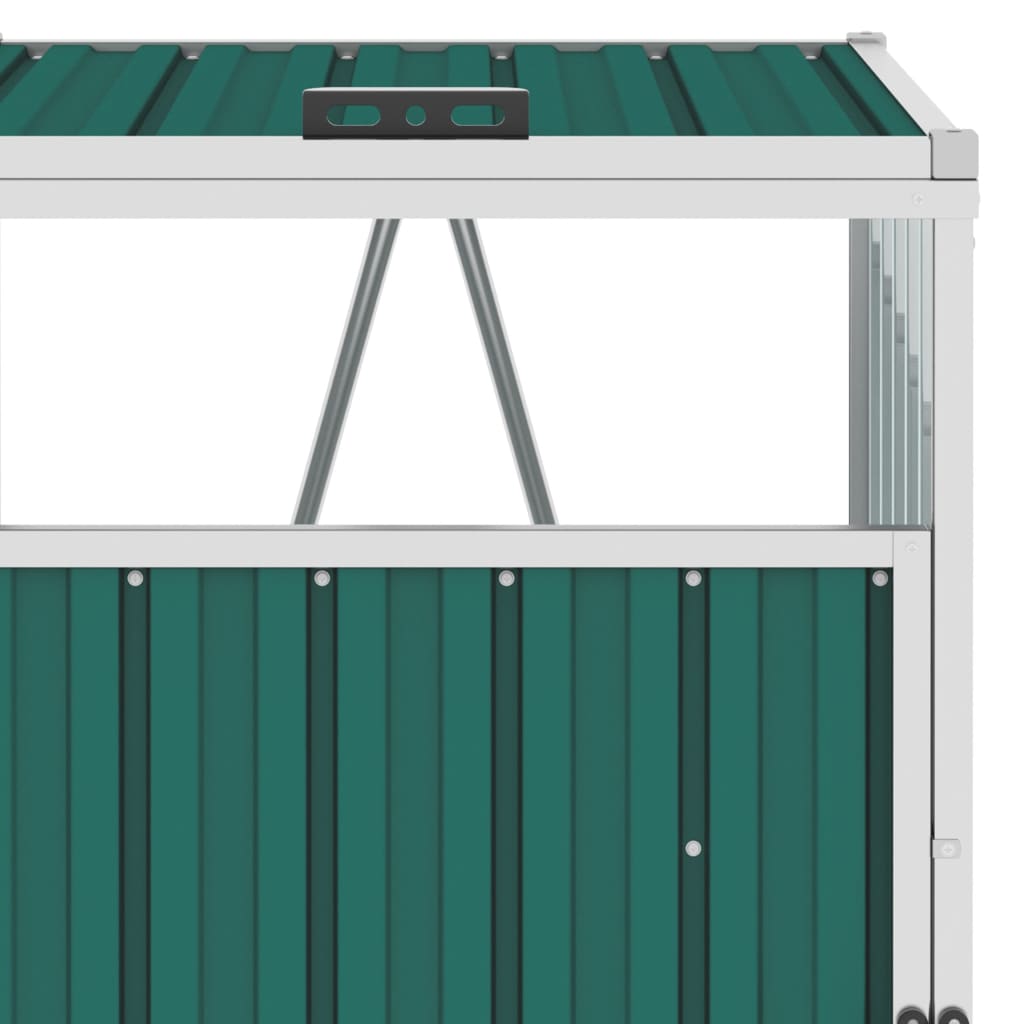 Copri Bidone Rifiuti Verde 72x81x121 cm in Acciaio