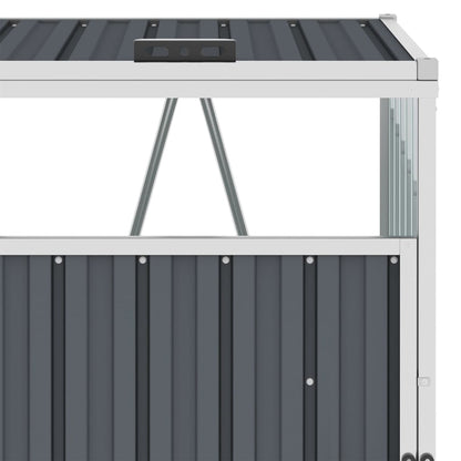 Copri Bidone Rifiuti Triplo Grigio 213x81x121 cm in Acciaio
