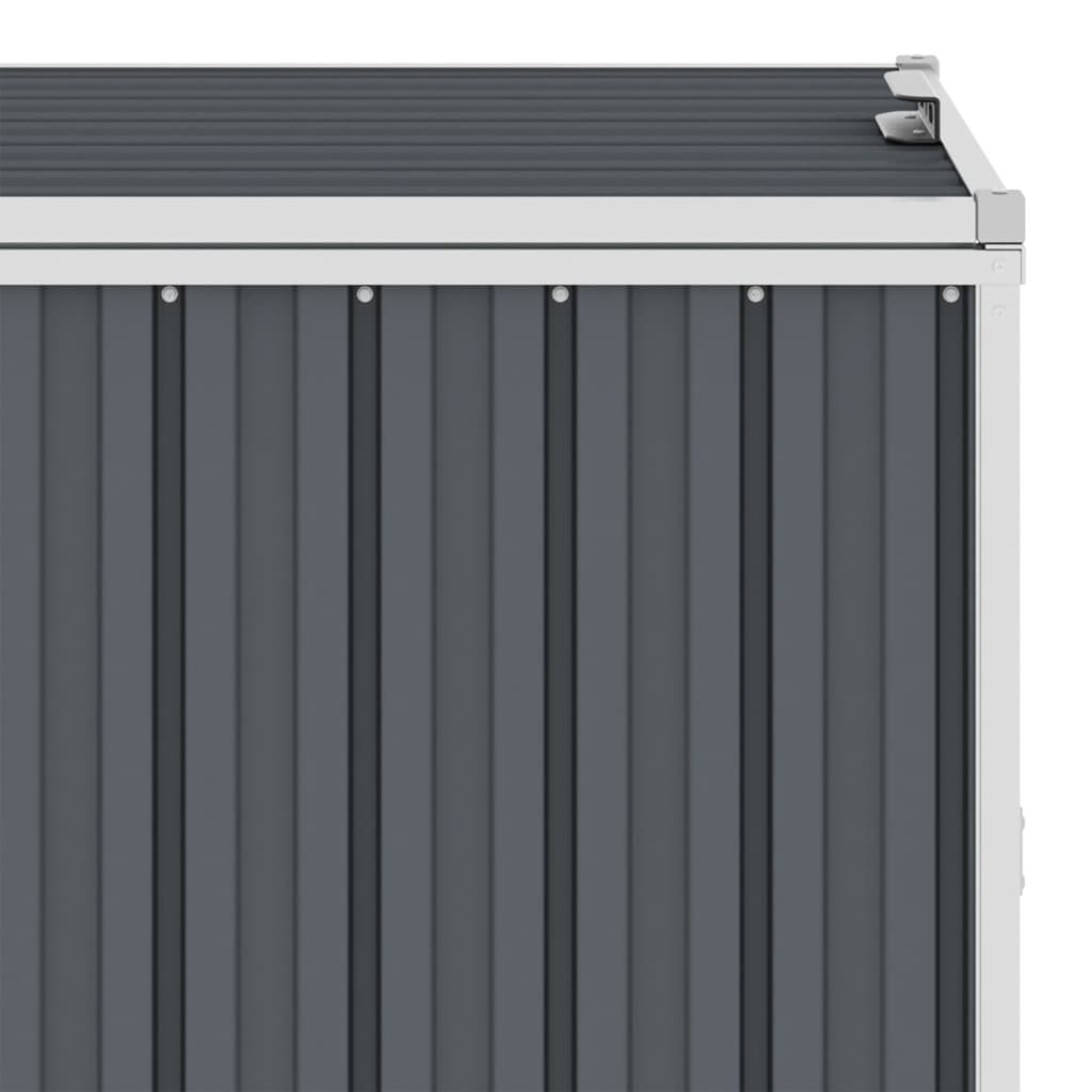 Copri Bidone Rifiuti Quadruplo Grigio 286x81x121 cm in Acciaio