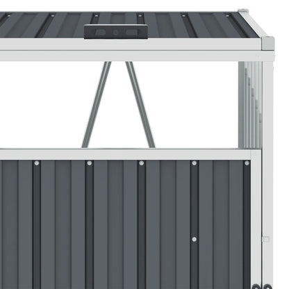 Copri Bidone Rifiuti Quadruplo Grigio 286x81x121 cm in Acciaio