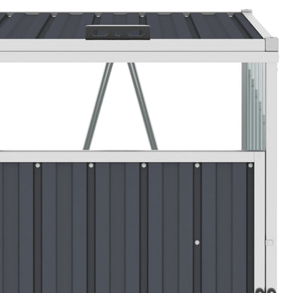 Copri Bidone Rifiuti Quadruplo Antracite 286x81x121 cm Acciaio