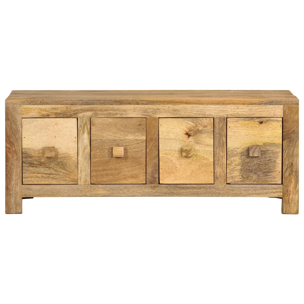 Tavolino Salotto con 4 Cassetti 90x50x35cm Legno Massello Mango