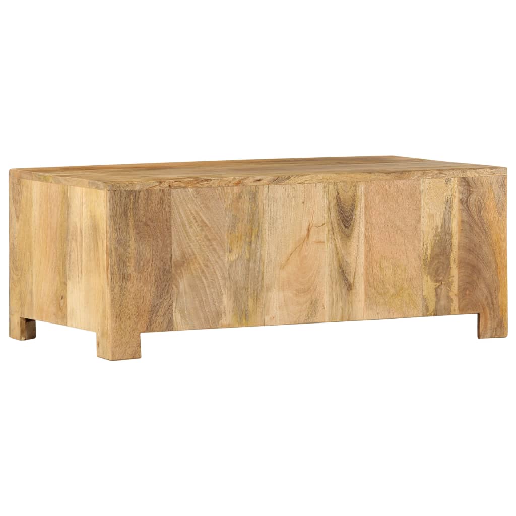 Tavolino Salotto con 4 Cassetti 90x50x35cm Legno Massello Mango