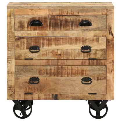 Armadietto con Ruote 70x40x75 cm in Legno Massello di Mango