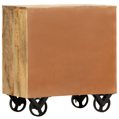Armadietto con Ruote 70x40x75 cm in Legno Massello di Mango